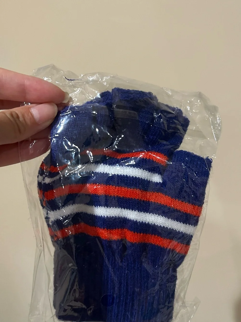 Striped Knit Socks - Navy, White & Red